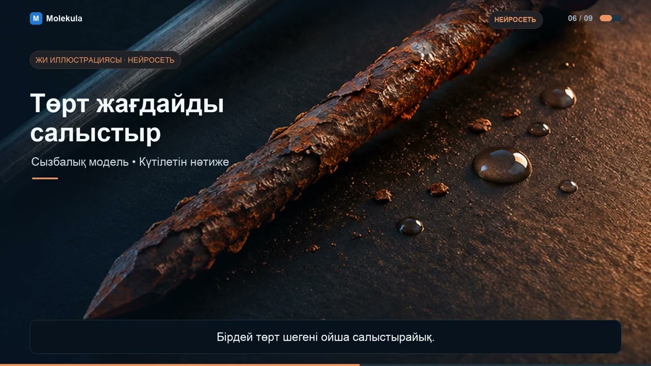 Кадр из опубликованного урока Molekula о ржавлении железа